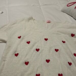 Pink lily valentine heart sweater